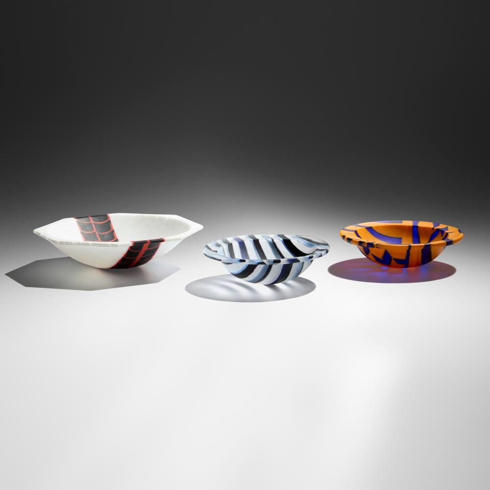 Klaus Moje comparable auction result: klaus moje collection of three small bowls