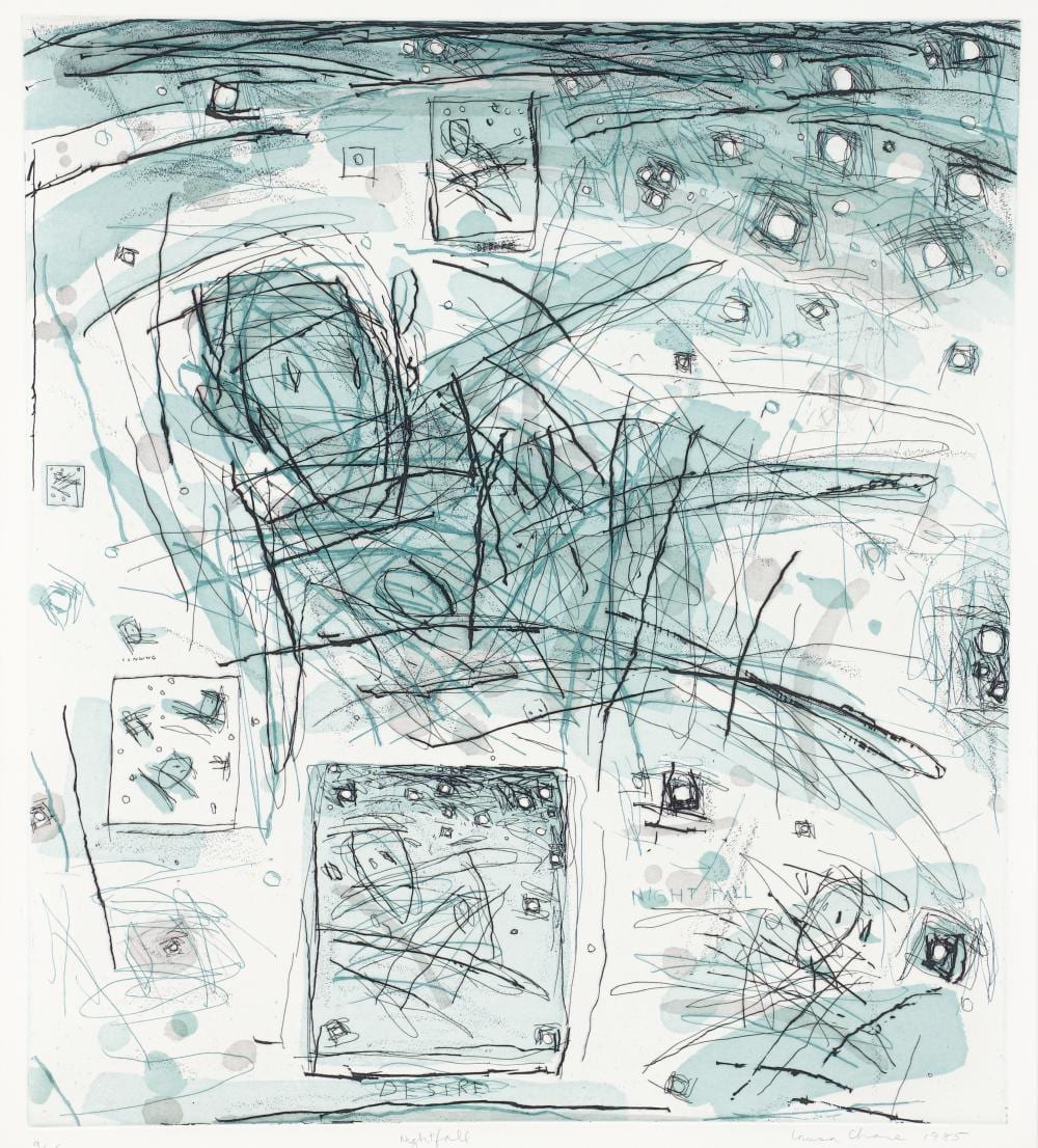 Louisa Chase comparable auction result: louisa chase signed etching nightfall 1985