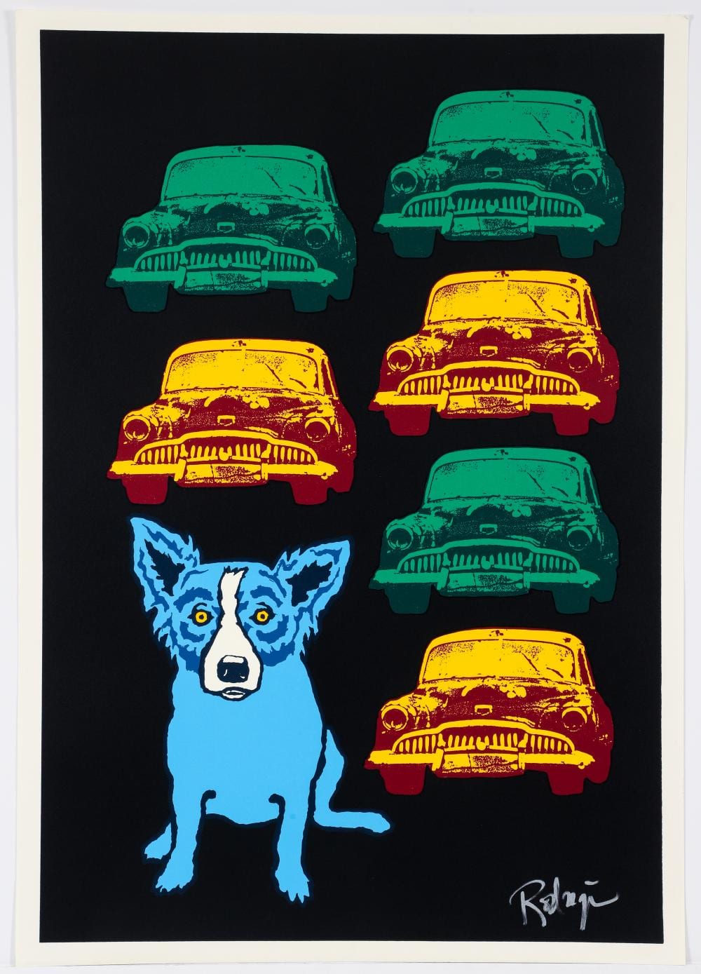 george rodrigue signed 1993 serigraph junkyard dog split font · Concept Art Gallery · 2026-05-20 George Rodrigue comparable auction result: george rodrigue signed 1993 serigraph junkyard dog split font
