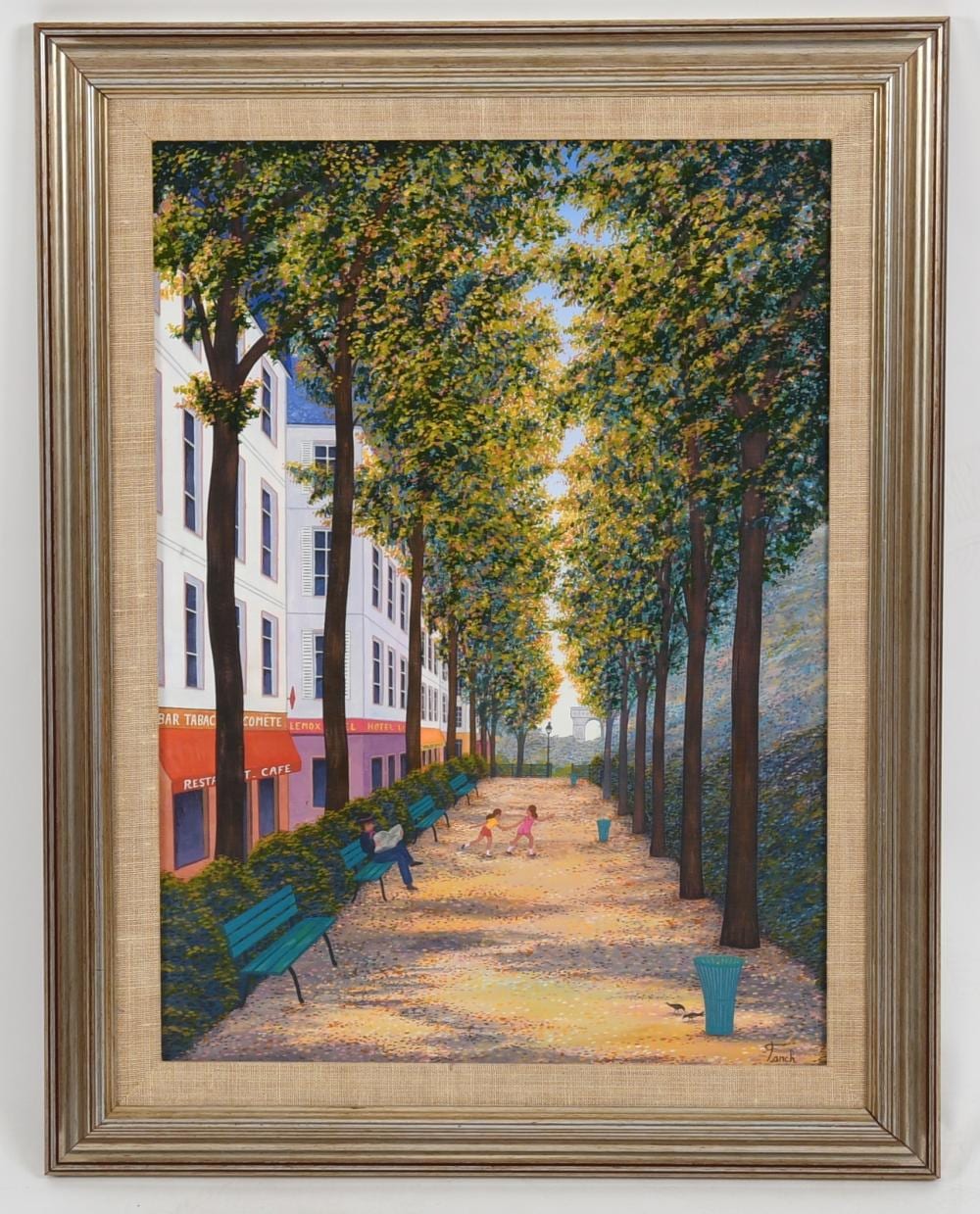 Fanch Ledan comparable auction result: fanch ledan french b 1949 a tree lined sidewalk of paris