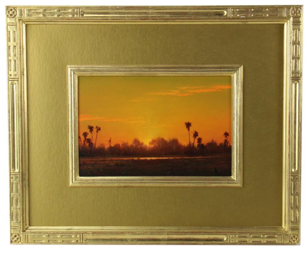 William Robert Davis comparable auction result: william r davis florida sketch golden sunset oil on panel