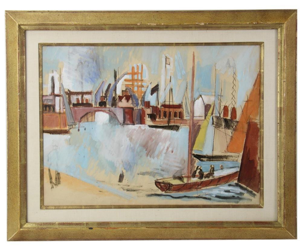 Jean Dufy comparable auction result: jean dufy au quai watercolor
