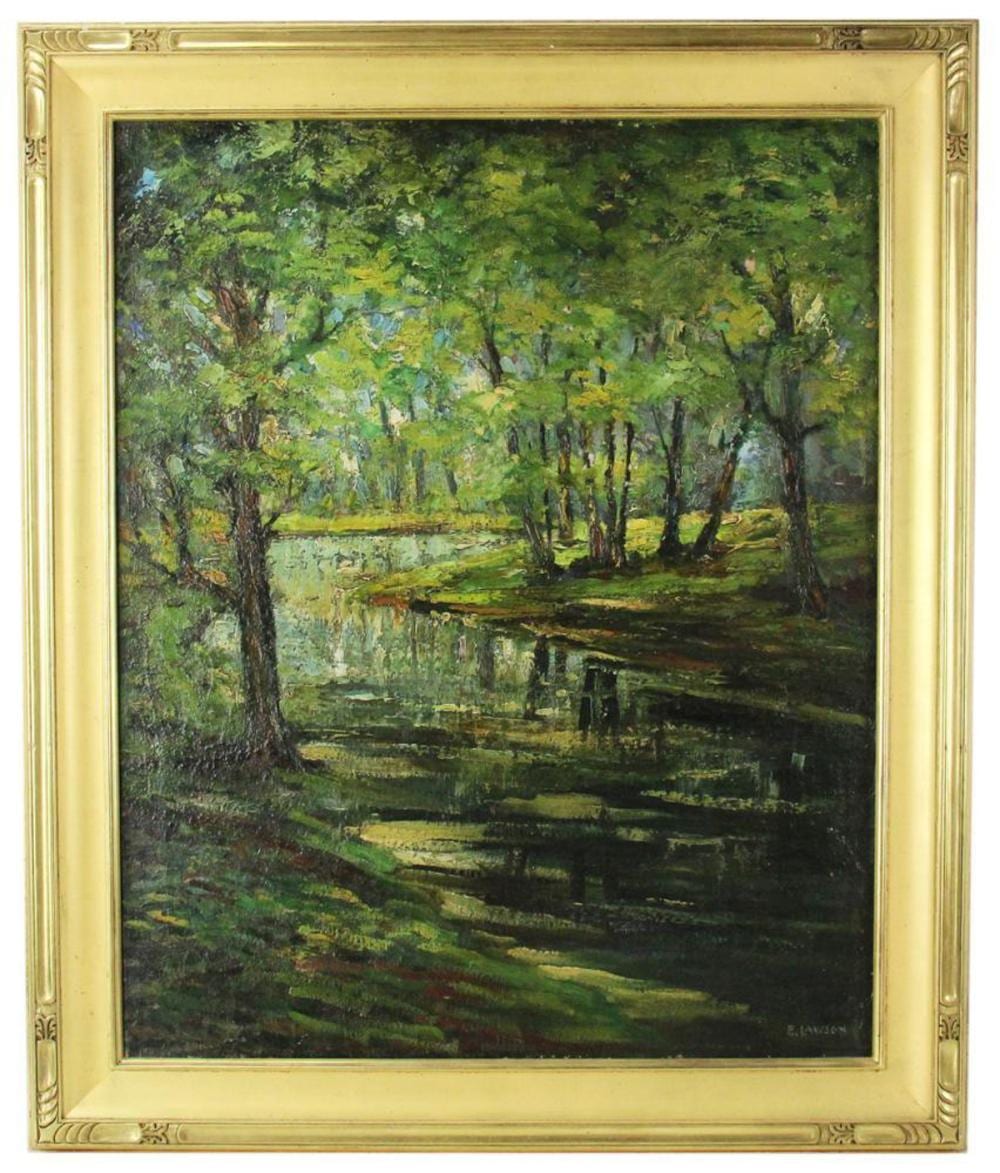 ernest lawson forest view oil on canvas · Kaminski Auctions · 2026-05-17 Ernest Lawson comparable auction result: ernest lawson forest view oil on canvas