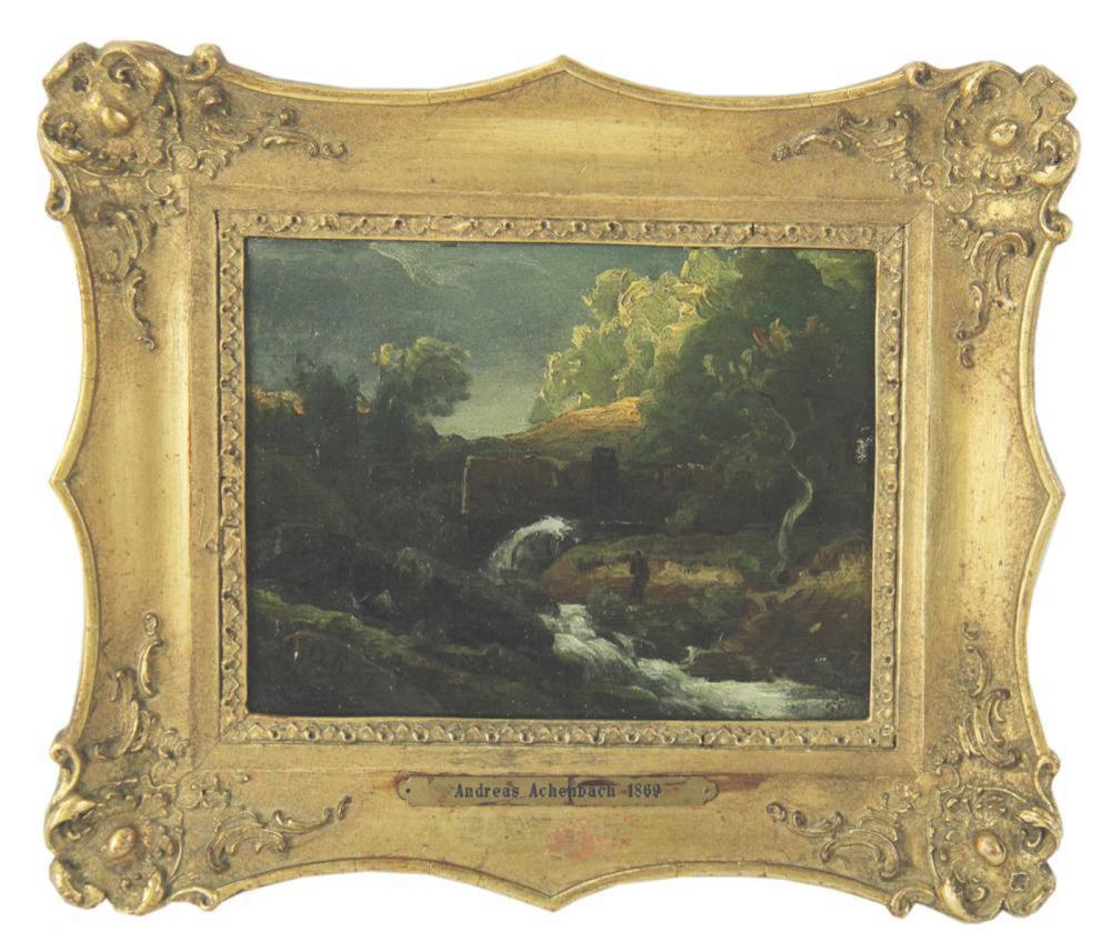 Andreas Achenbach comparable auction result: andreas achenbach river view oil on canvas