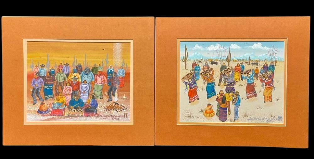 Michael Chiago comparable auction result: two original paintings by michael chiago