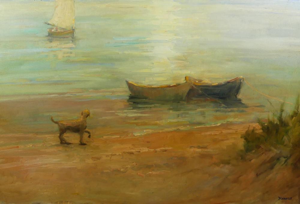 david lazarus coastal painting w dog · Americana Auctions · 2026-05-16 David Lazarus comparable auction result: david lazarus coastal painting w dog
