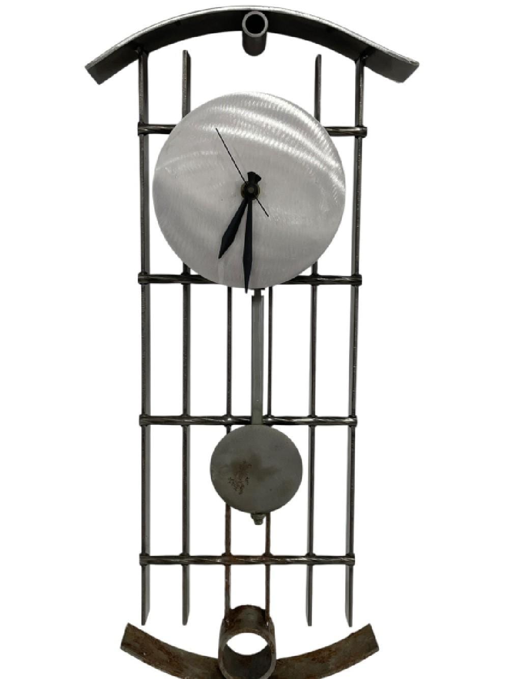 ART DECO STYLE INDUSTRIAL STEEL WALL CLOCK 19" sold by DejaVu Estate Sales & Auctions, lot 211A — auction record photograph