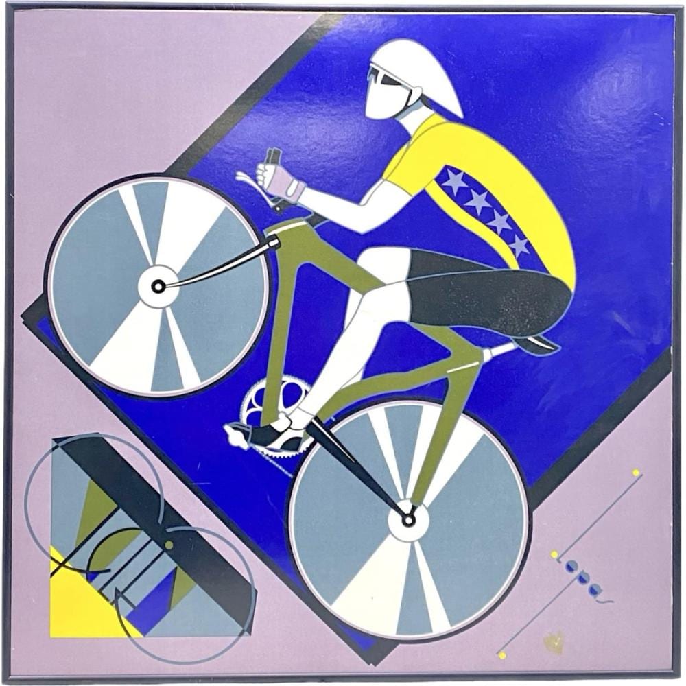 Charles Lepas comparable auction result: charles lepas cycling serigraph