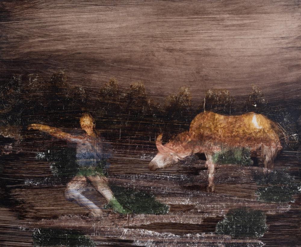 Sidney Robert Nolan comparable auction result: sidney nolan 1917 1992 figure and buffalo c 1967