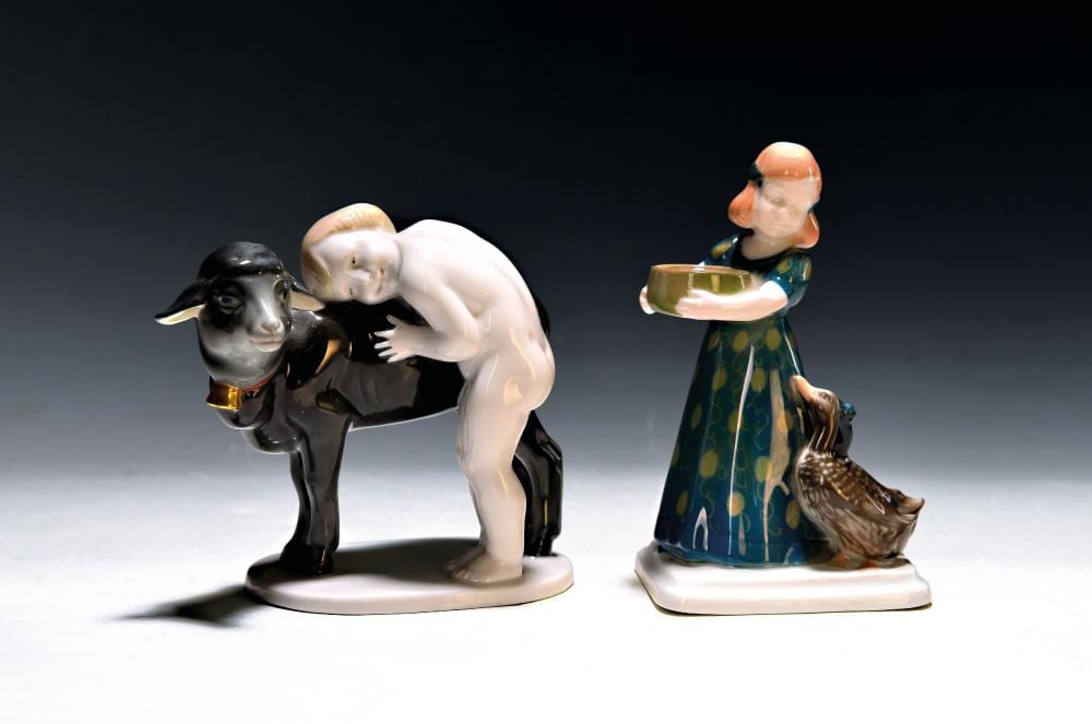 Albert (1852) Ludovici comparable auction result: two porcelain figures rosenthal designed by albert