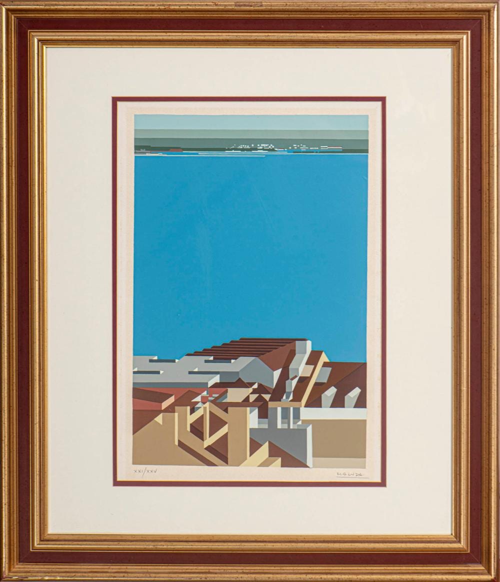 Maluda comparable auction result: maluda vista de lisboa serigrafia sobre papel dim aprox 49 x 32 5 cm