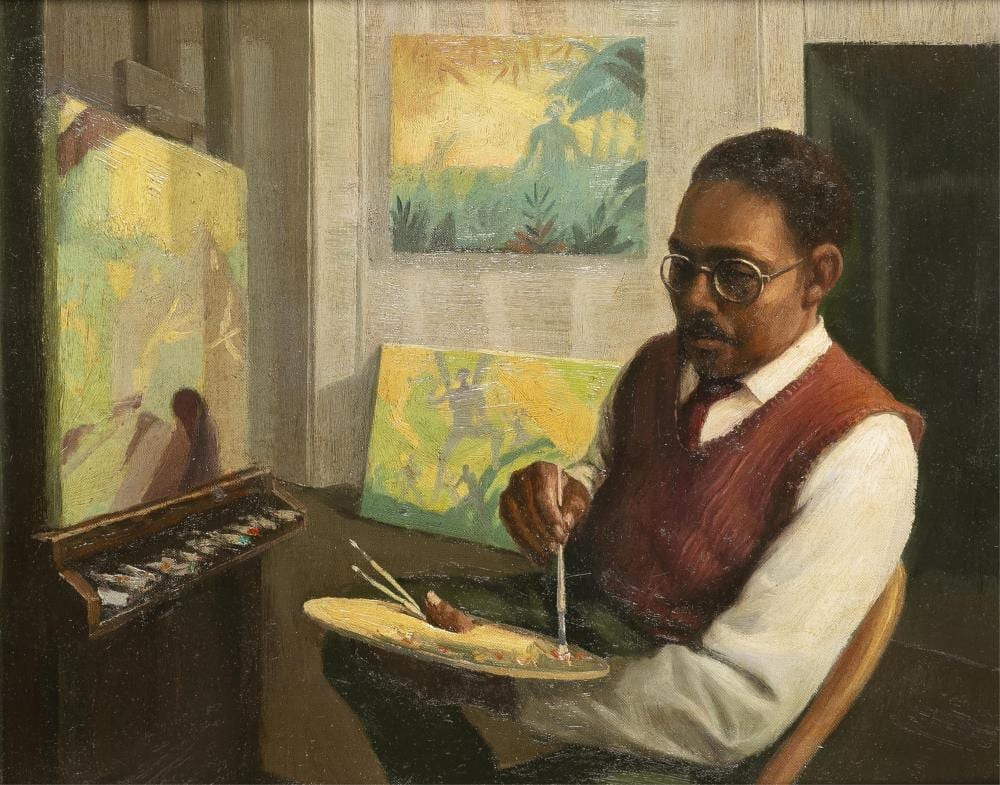 Aaron Douglas comparable auction result: aaron douglas 1899 1979 self portrait