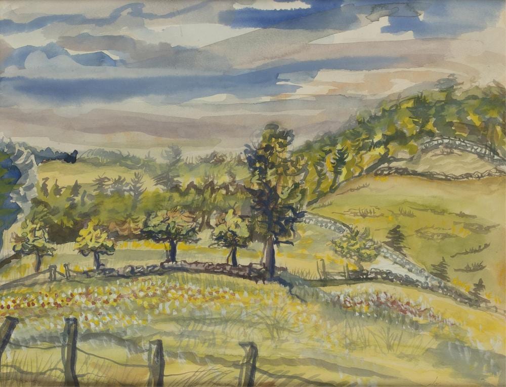 Joseph Delaney comparable auction result: joseph delaney 1904 1991 maine farm slopes