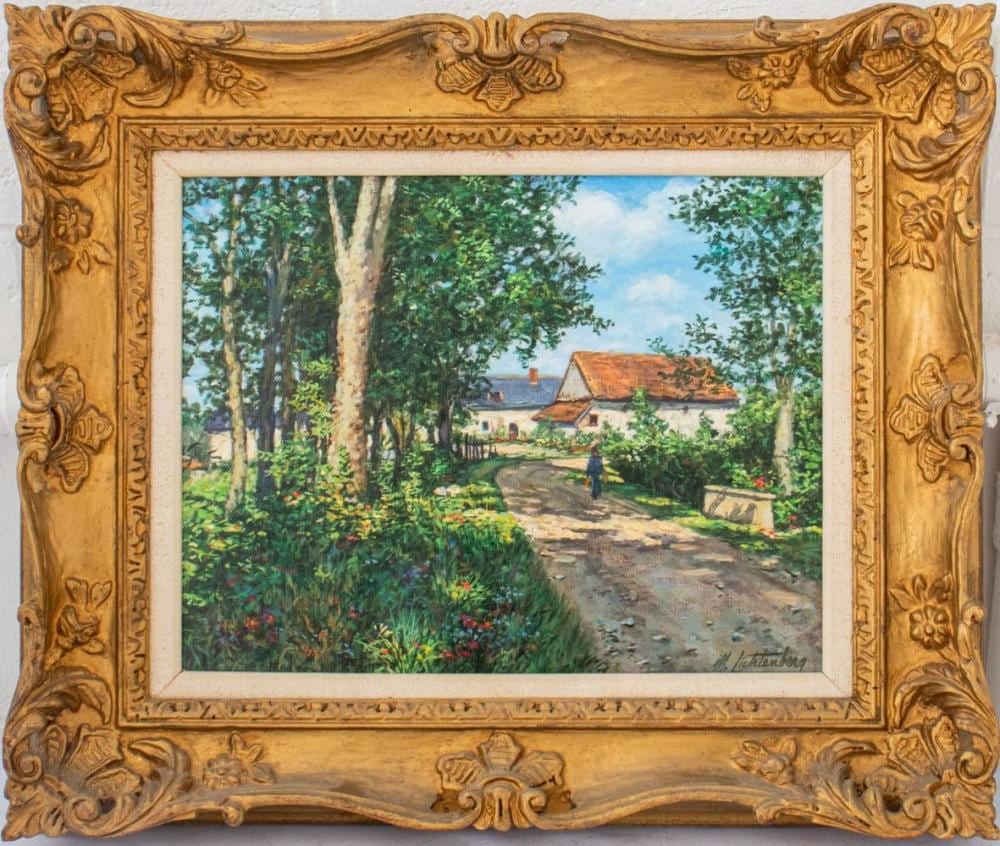 Manes Lichtenberg comparable auction result: manes lichtenberg farm house oil on canvas