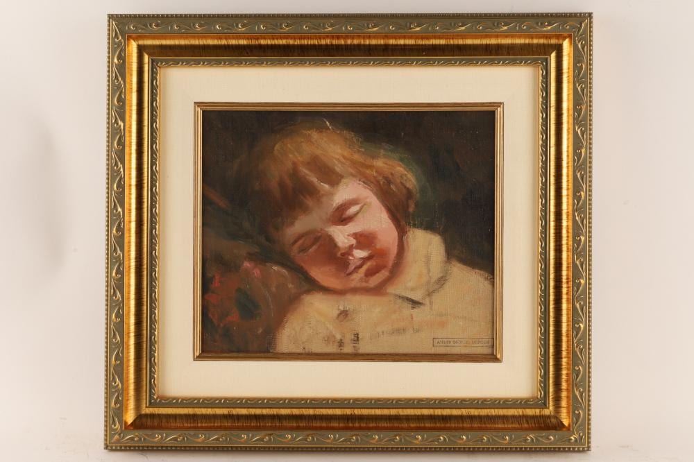 Georges Delfosse comparable auction result: georges delfosse canadian 1869 1939 oil painting portrait of a sleeping child