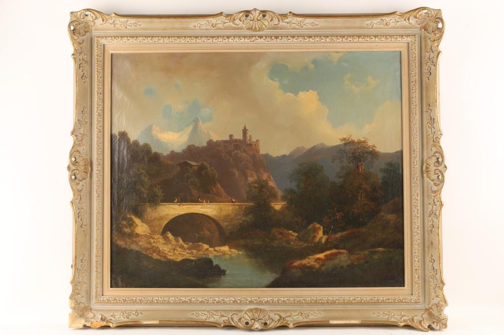 Ferdinand Lepie comparable auction result: ferdinand lepie czech 1824 1883 large alpine scenic landscape