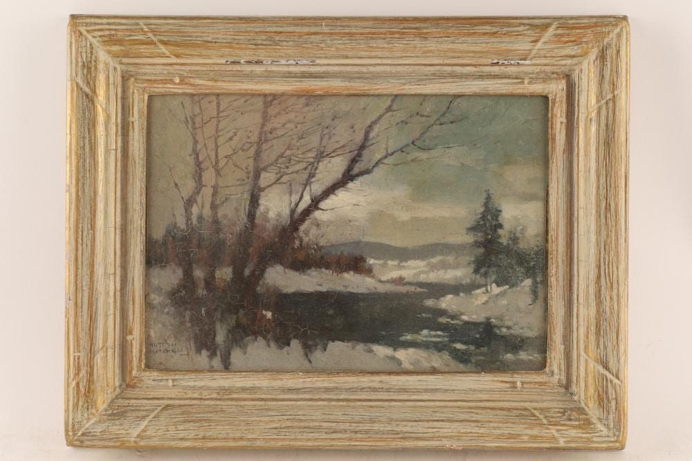 Hutton Mitchell comparable auction result: hutton mitchell scottish canadian 1872 1939 oil on board winter landscape