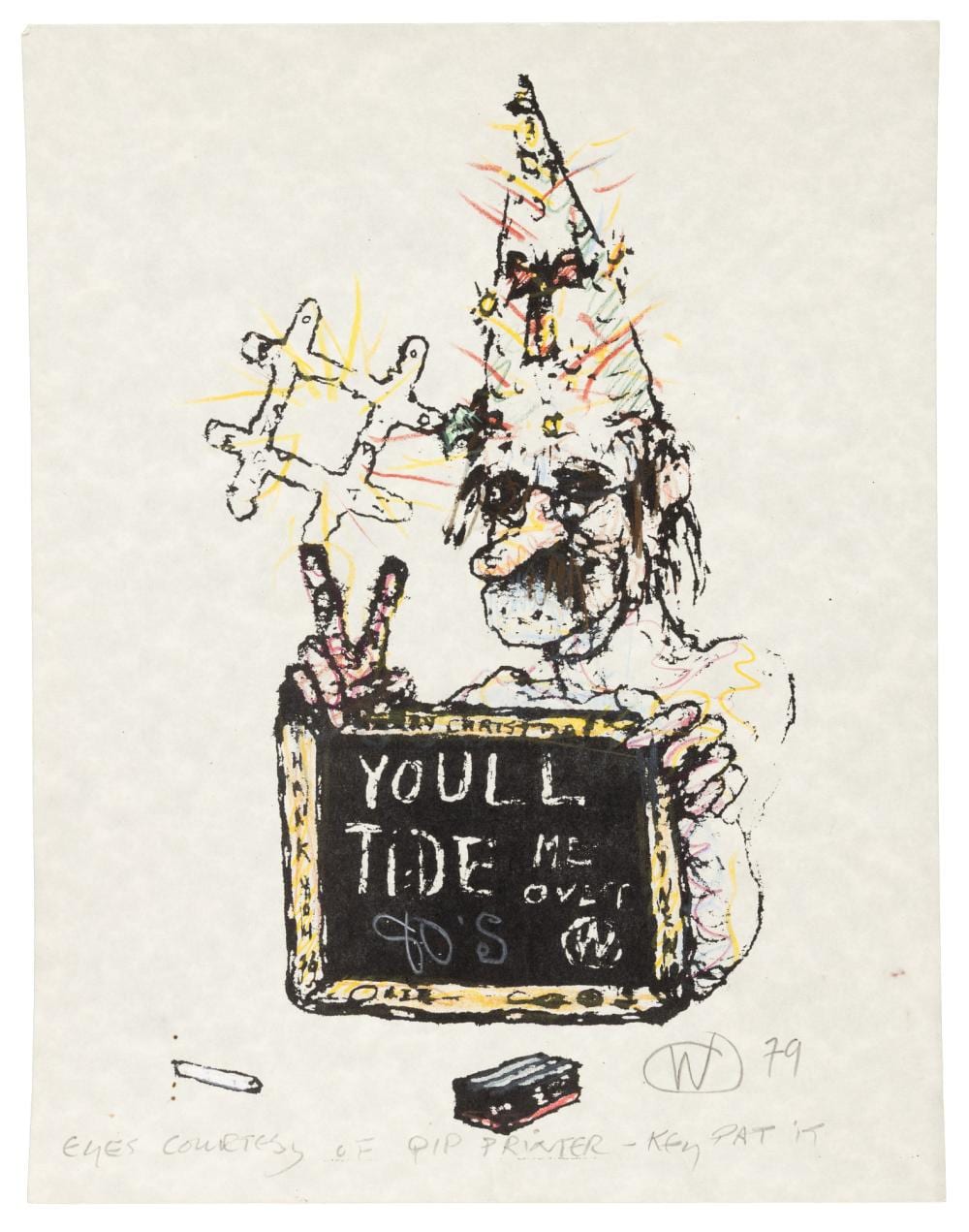 William T. Wiley comparable auction result: you ll tide me over signed by william t wiley