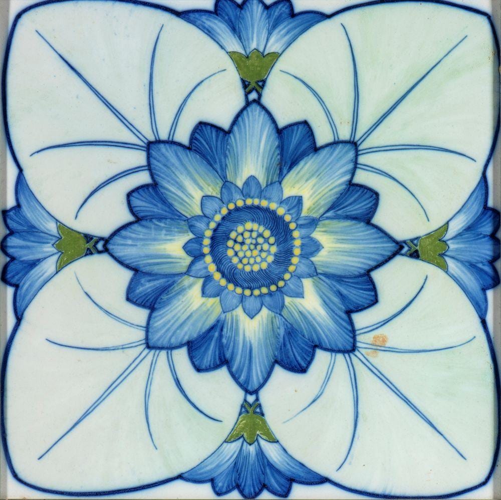 Galileo Chini comparable auction result: galileo chini firenze 1873 1956 tile with floral decoration