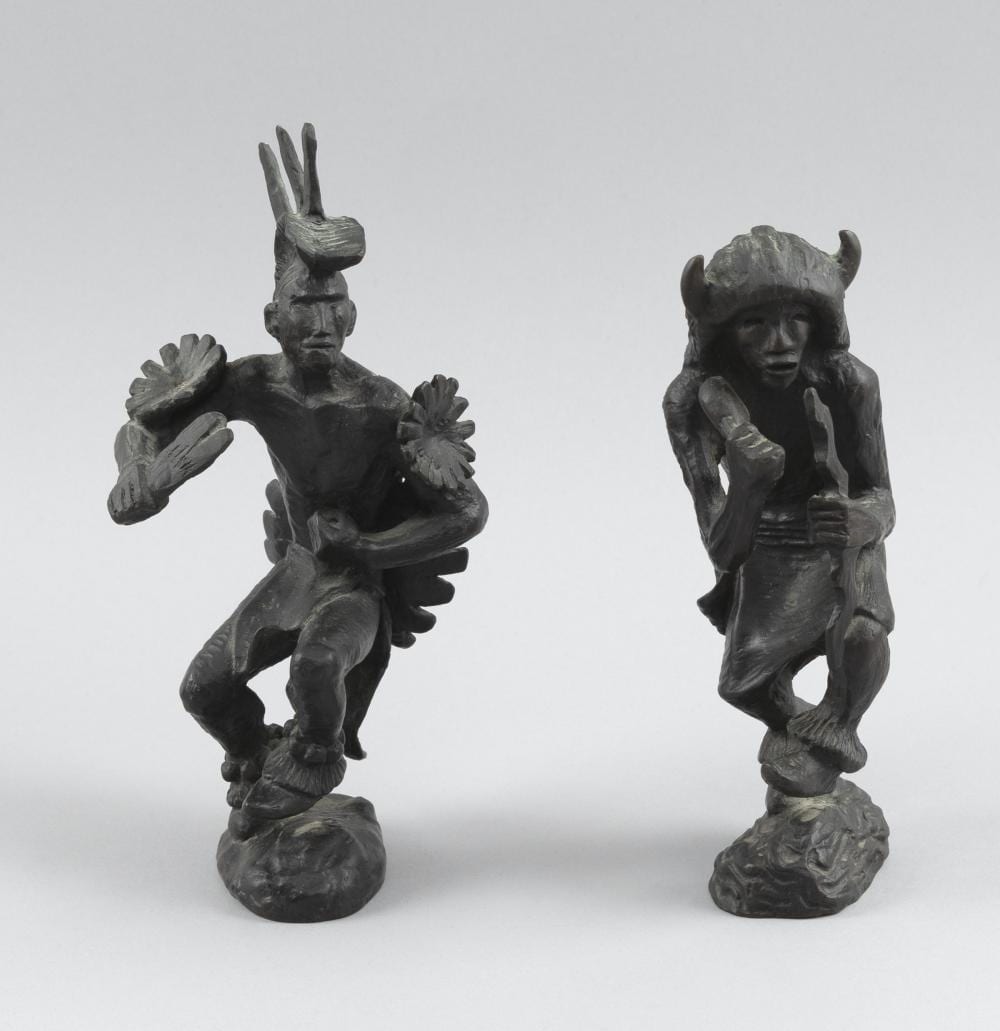 Allan Houser comparable auction result: allan houser chiricahua apache 1914 1994 two native american dancers in bronze