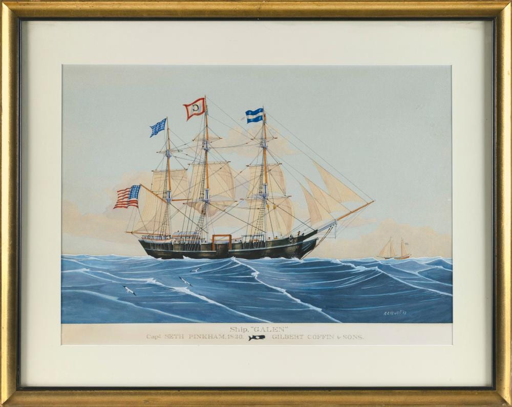 Robert R. Newell comparable auction result: robert r newell america 1924 2010 the ship galen capt seth pinkham 1820 gilbert coffin and sons watercolor on paper 19 75 x 27 5 framed 28 5 x 36 5