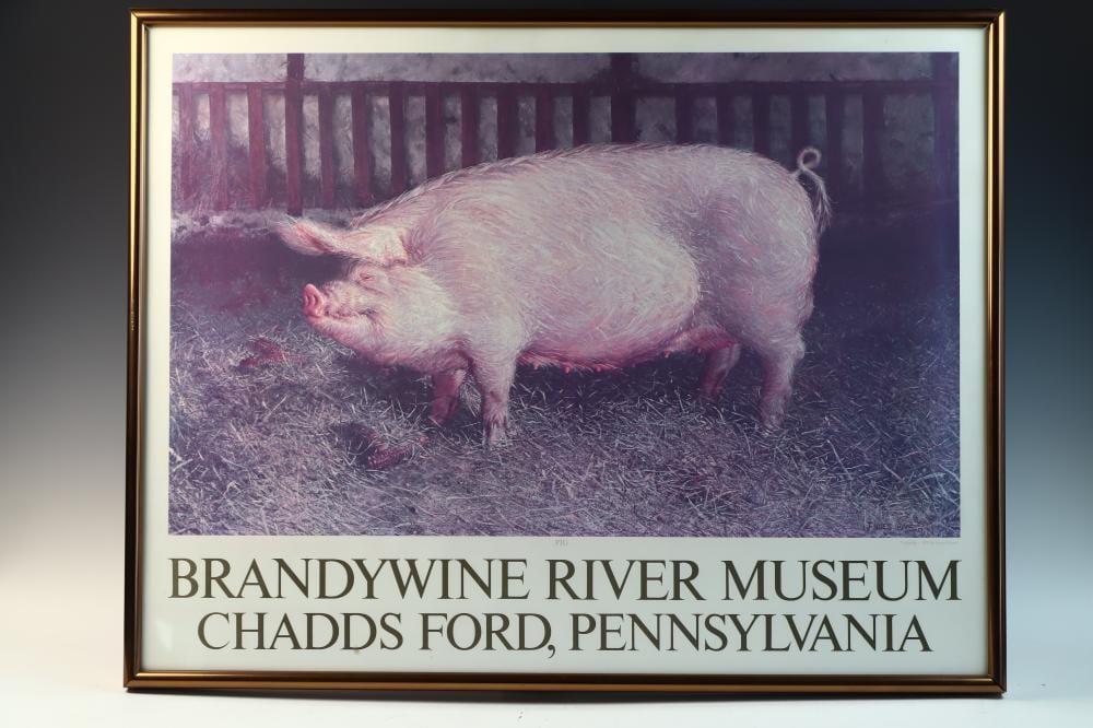 Jamie Wyeth comparable auction result: jamie wyeth brandywine river museum exhibition poster pig