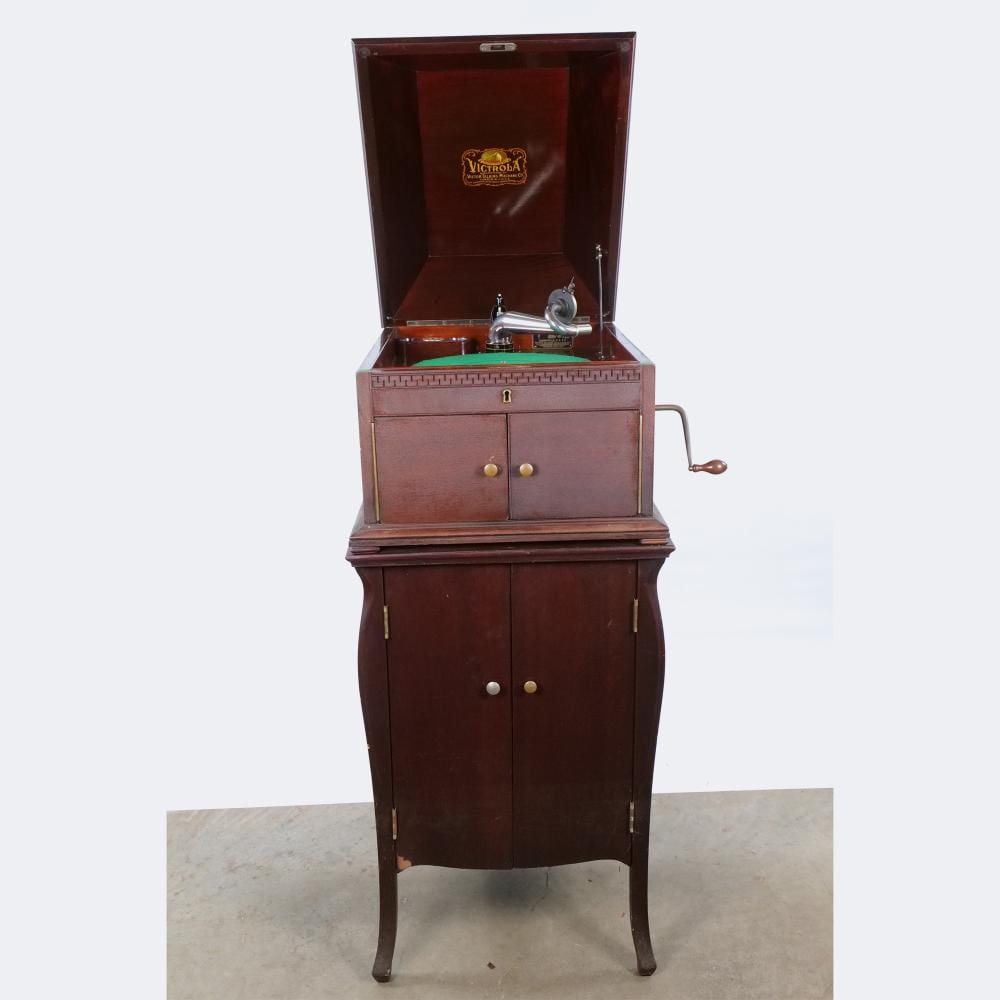 Antique Victor Victrola VV-X with Matching Record Cabinet sold by Bodnar's Auction Sales, lot 246 — auction record photograph