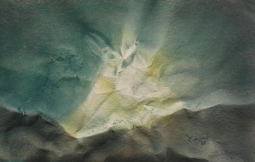 Kanwal Krishna comparable auction result: kanwal krishna 1910 1993 untitled homage to light series mixed media