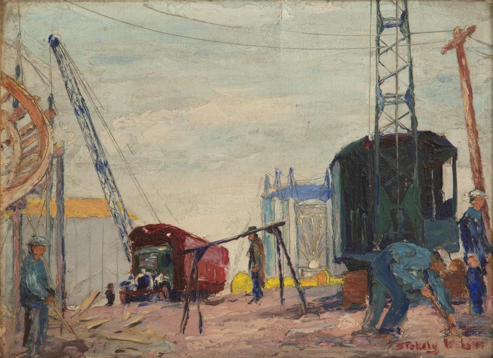 Stokely Webster comparable auction result: stokely webster american 1912 2001 oil on canvas on board