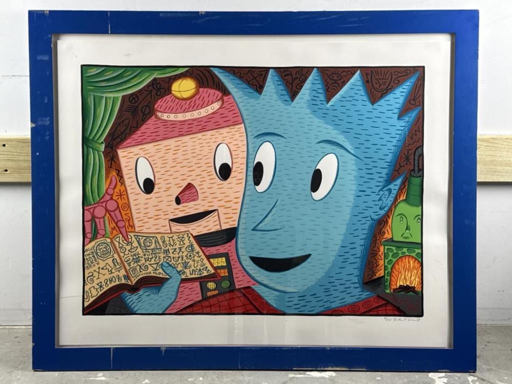 Rodney Alan Greenblat comparable auction result: rodney alan greenblat new york 1960 research pays off serigraph sheet 42 x 32 framed 39 x 48