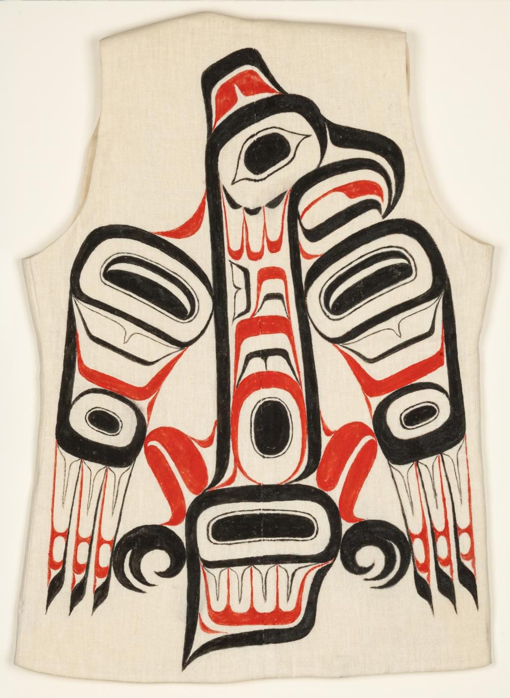 Bill Reid comparable auction result: bill reid iijuwas haida eagle painted vest c 1970s