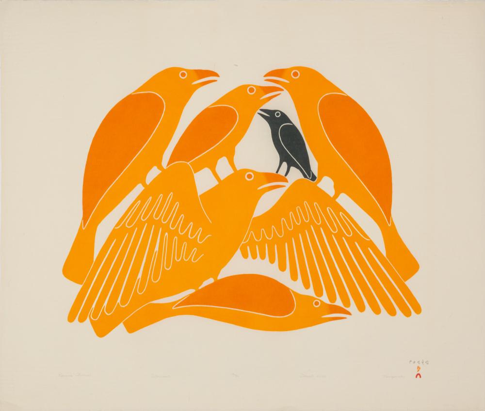 Kenojuak Ashevak comparable auction result: kenojuak ashevak inuit ravens chorus 2002 21