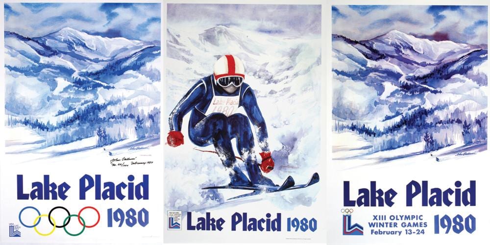 John Gallucci comparable auction result: set of three 1980 lake placid original vintage winter olympics posters by john gallucci