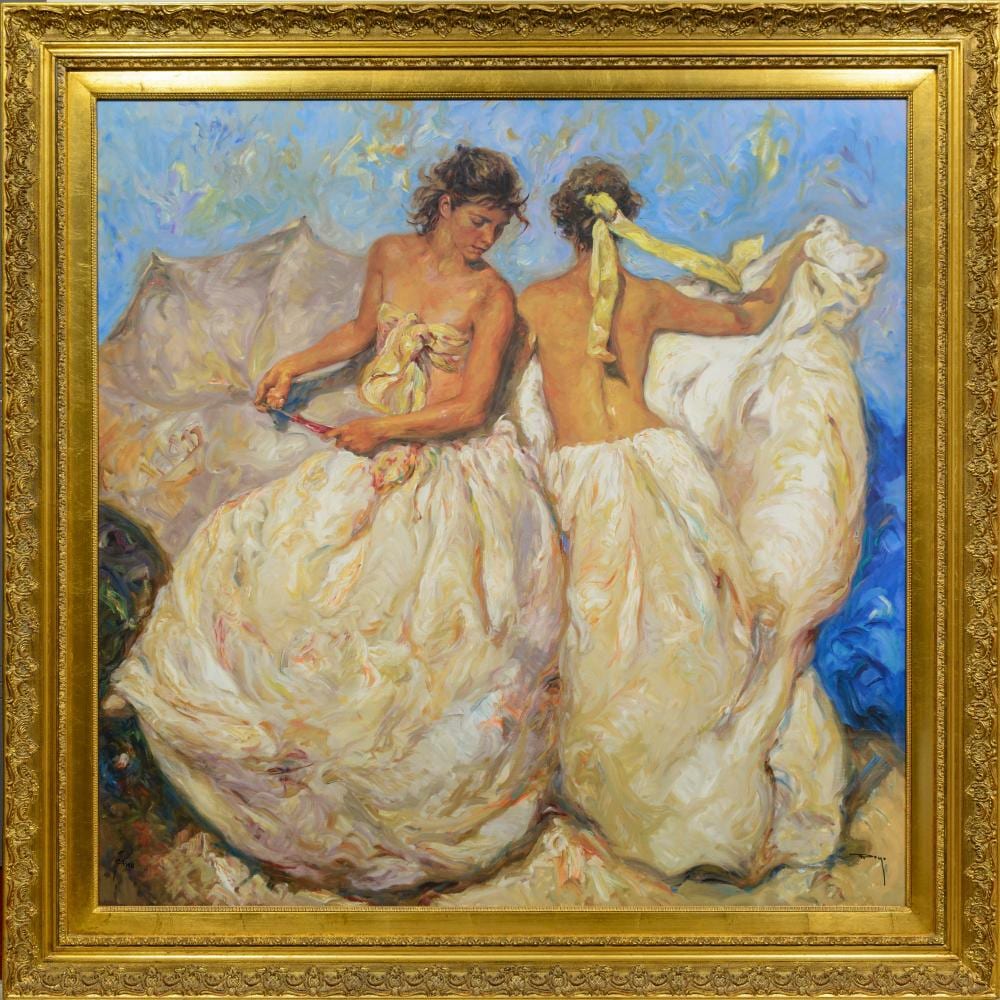 Jose Royo comparable auction result: jose royo spanish born 1941 lithograph two women signed numbered 153 195 106 x 106 sheet size