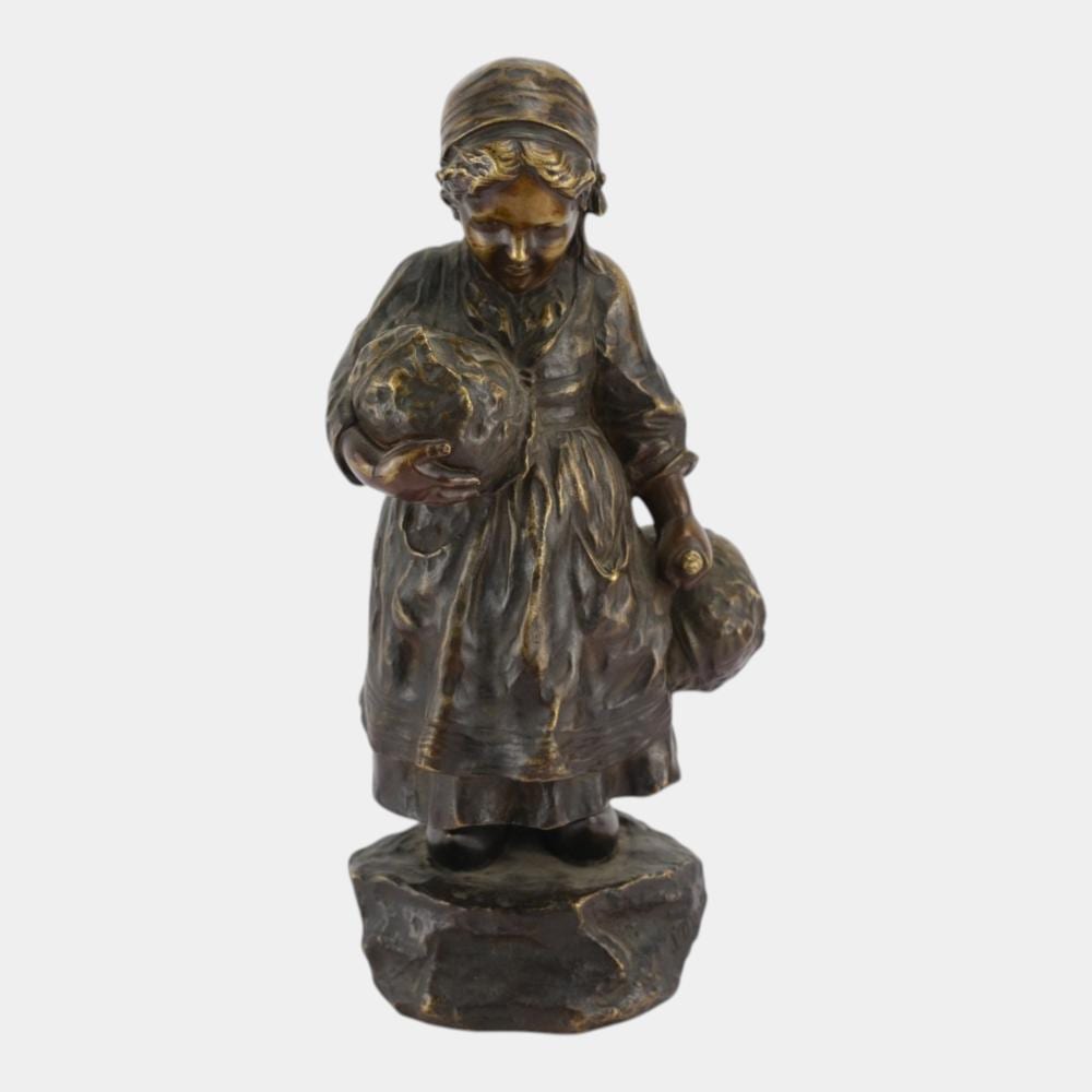 giuseppe d aste italian 1881 1945 liaison victorien foundry dutch girl with cabbages bronze sculpture · Crafted Auctions · 2026-06-28 Giuseppe D'Aste comparable auction result: giuseppe d aste italian 1881 1945 liaison victorien foundry dutch girl with cabbages bronze sculpture