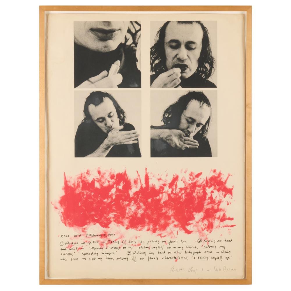 Vito Acconci comparable auction result: vito acconci 1940 2017 kiss off