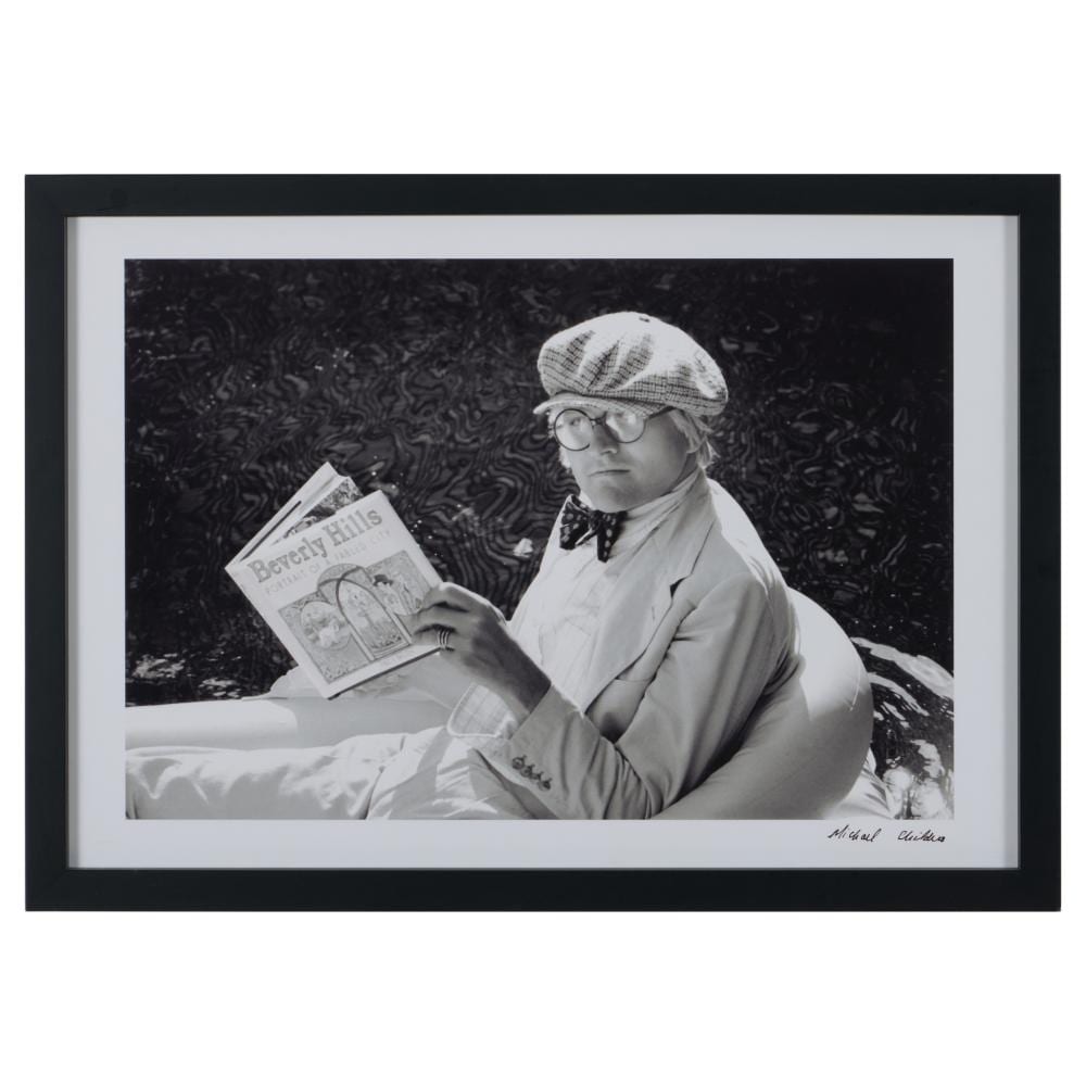 Michael Childers comparable auction result: michael childers b 1944 hockney reading at rising glenn hollywood two images
