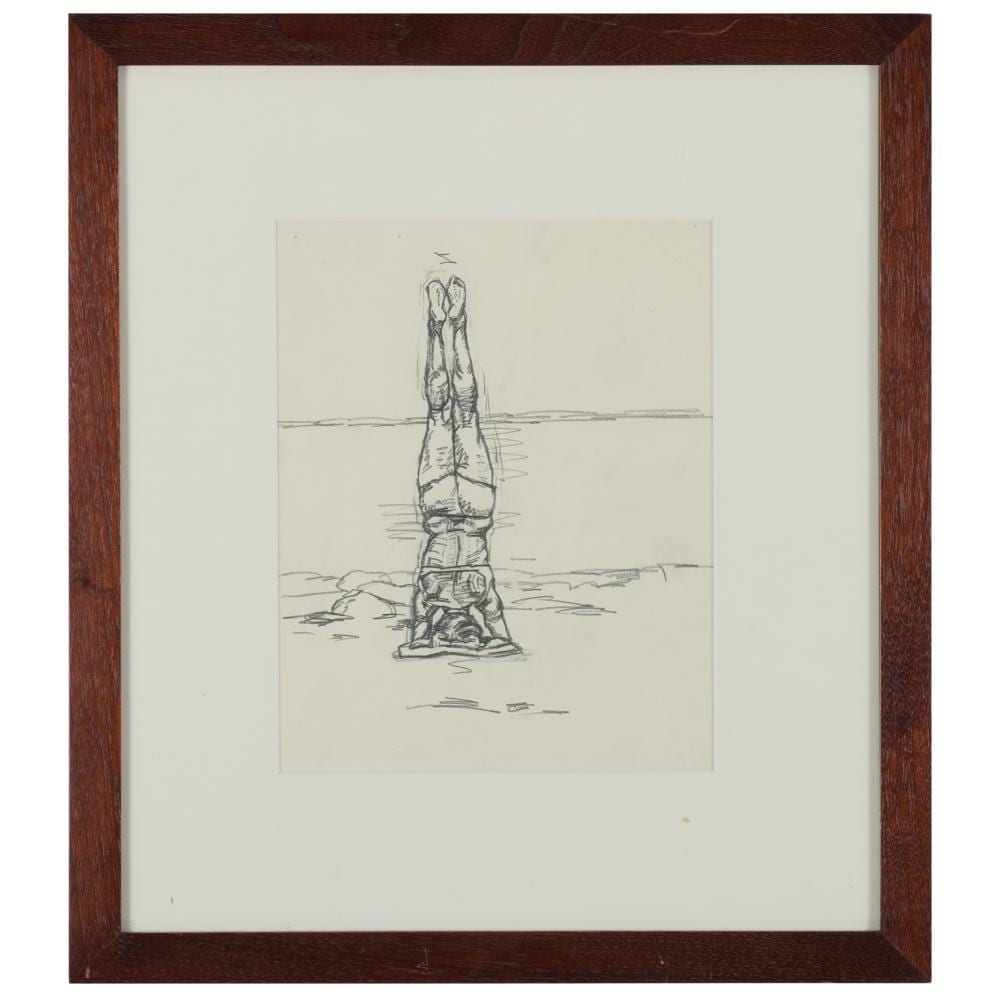 Graham Nickson comparable auction result: graham nickson 1946 2025 upside down bather