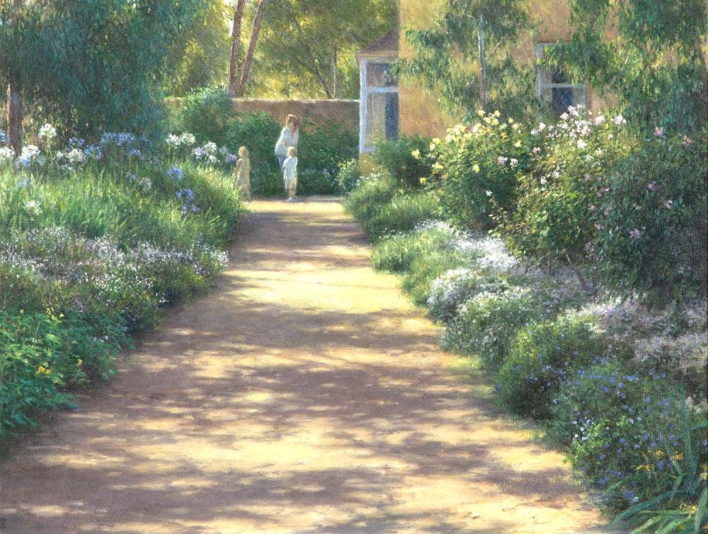 Michael Challen comparable auction result: michael challen the garden path oil on board