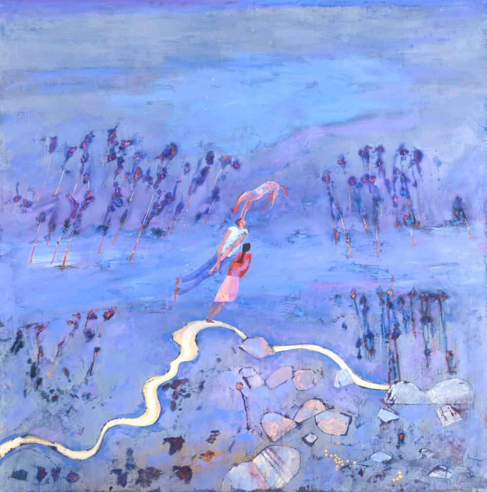 Robert Juniper comparable auction result: robert juniper morning on the helena 1988 mixed media on belgian linen