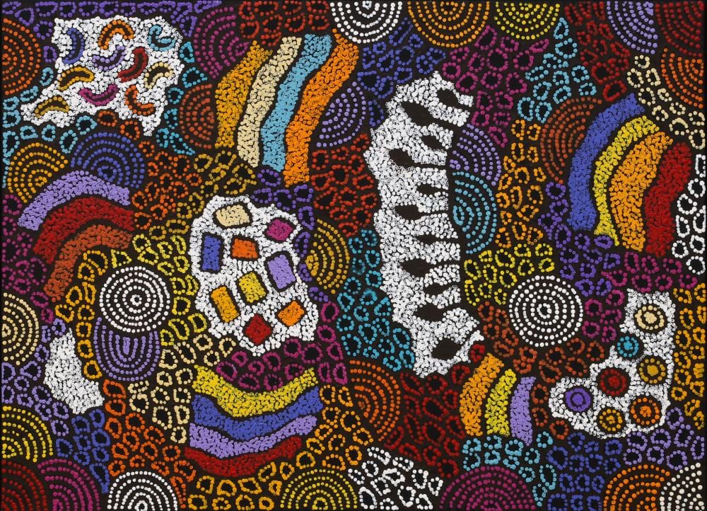 Nellie Marks  Nakamarra comparable auction result: nellie marks nakamarra my country acrylic on canvas 73cm x 100cm