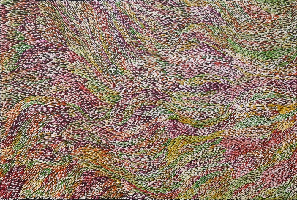 Lynette Corby Nungarrayi comparable auction result: lynette corby nungarrayi tree root dreaming acrylic on linen 101cm x 151cm
