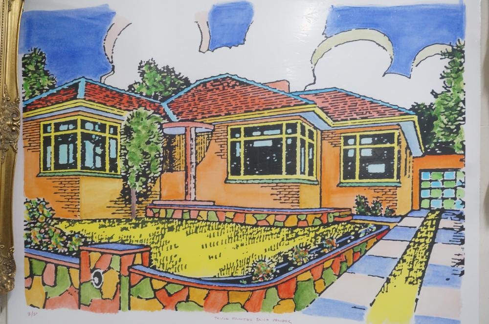 Howard Arkley comparable auction result: howard arkley ltd edition giclee print unframed 3 50 triple fronted brick veneer signed lower right 87 x 115 cm