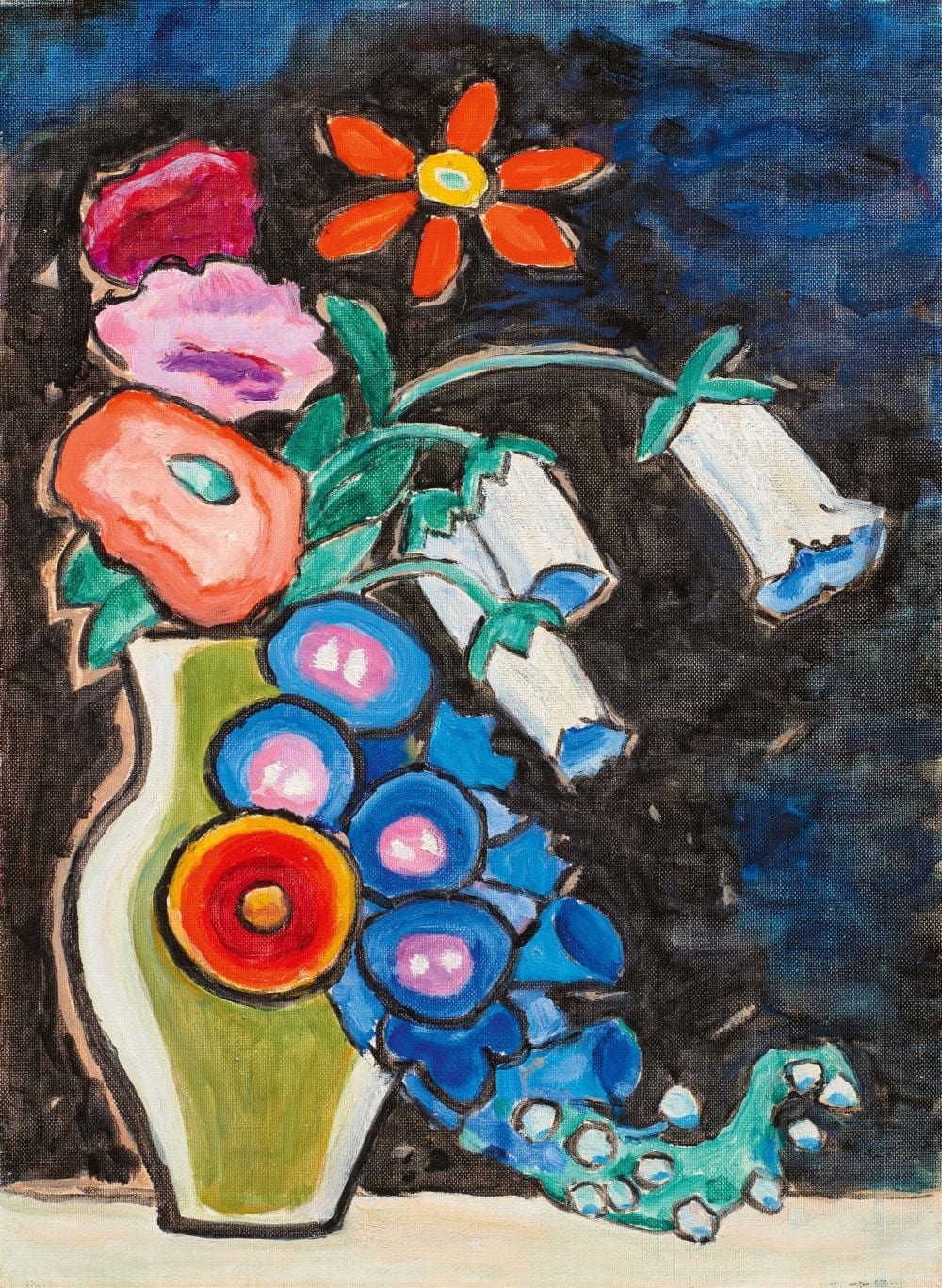 Gabriele Münter comparable auction result: gabriele m nter blumenstillleben auf schwarzem grund