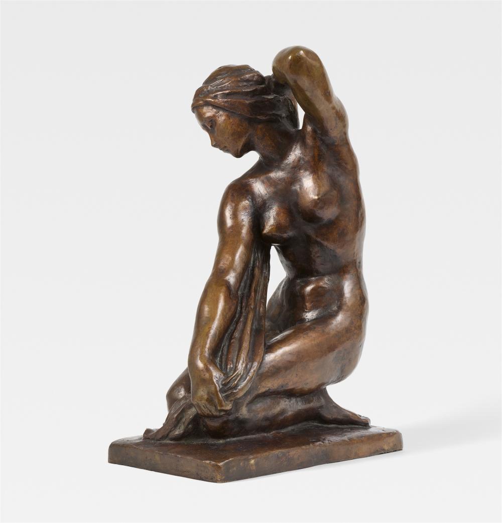 Fritz Klimsch comparable auction result: fritz klimsch kniende mit badetuch circa 1950