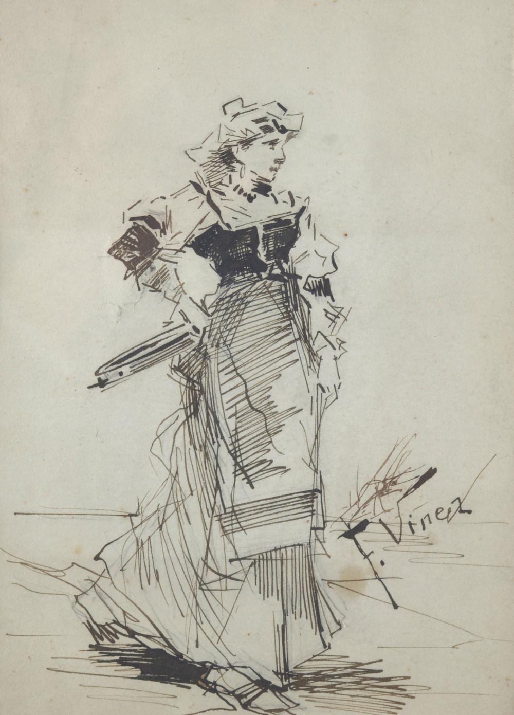 Francesco Vinea comparable auction result: francesco vinea forli 1845 firenze 1902 ritratto di signora