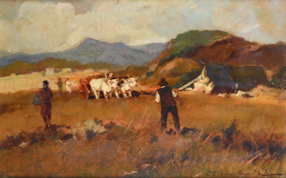 Carlo Domenici comparable auction result: carlo domenici livorno 1898 1981 buoi al carro rosso