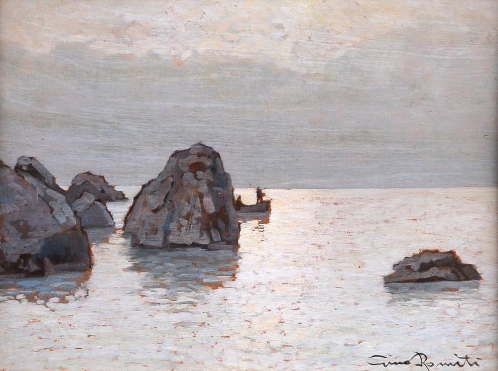Gino Romiti comparable auction result: gino romiti livorno 1881 1967 pescatori ad antignano
