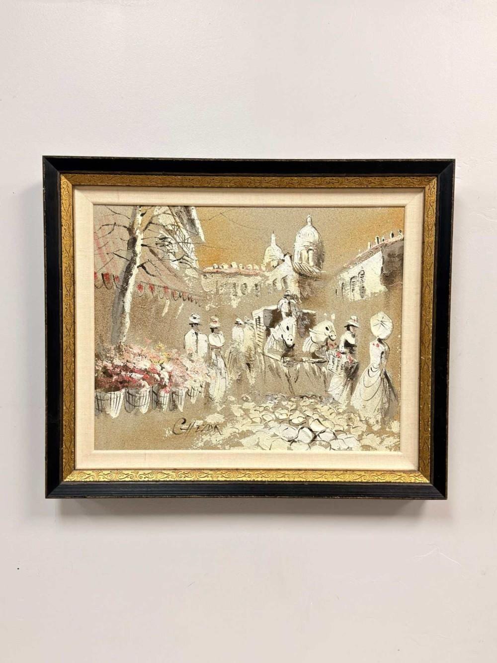 boris chezar american 1913 2008 oil and sand on canvas parisian street scene · Lion and Unicorn · 2026-05-20 Boris Chezar comparable auction result: boris chezar american 1913 2008 oil and sand on canvas parisian street scene