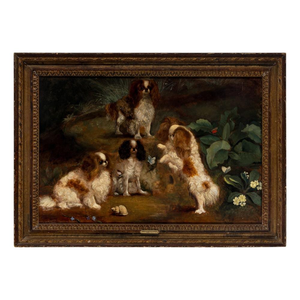 Neville Lytton comparable auction result: neville lytton english 1879 1951 four cavalier king charles spaniels ca 1910